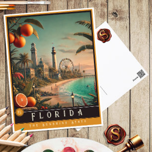 Florida   Hyper-Realistisches Staat Postkarte