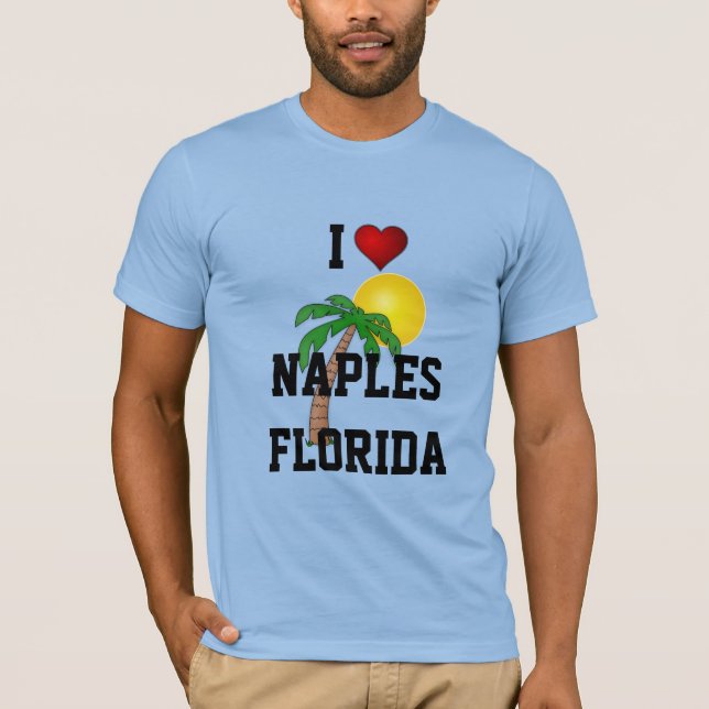 Florida: I Liebe Neapel, Florida Palmen und Sonne T-Shirt (Vorderseite)