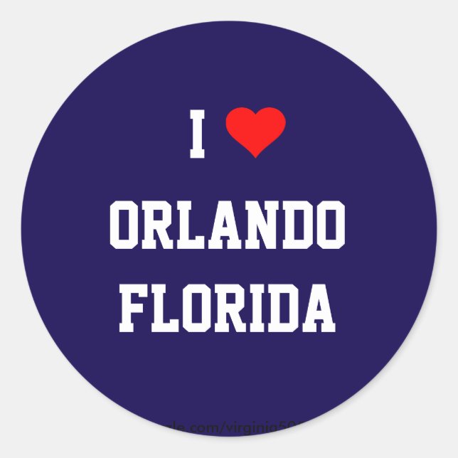 FLORIDA: I Liebe Orlando, Florida Runder Aufkleber (Vorderseite)