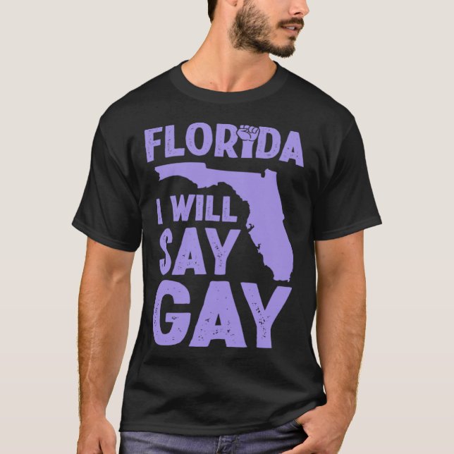 Florida I Will Say Gay Pride Queer Rights LGBTQ Al T-Shirt (Vorderseite)