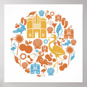 Florida Icons Poster