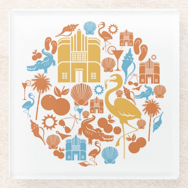 Florida-Ikonen Glasuntersetzer (Vorderseite)