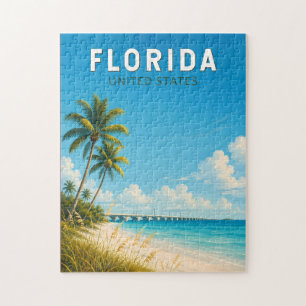 Florida-Illustration Reise Kunst Vintage Puzzle