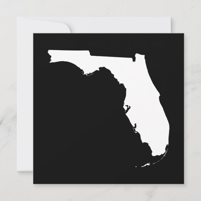Florida in Weiß und Schwarz Einladung (Vorderseite)
