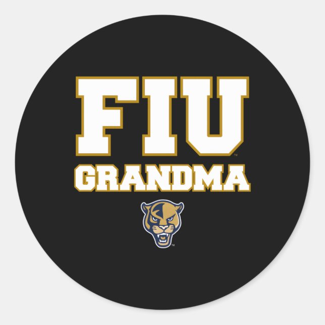 Florida International Fiu Panthers Grandma Runder Aufkleber (Vorderseite)