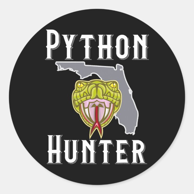 Florida Invasive Pythons Jagen Runder Aufkleber (Vorderseite)