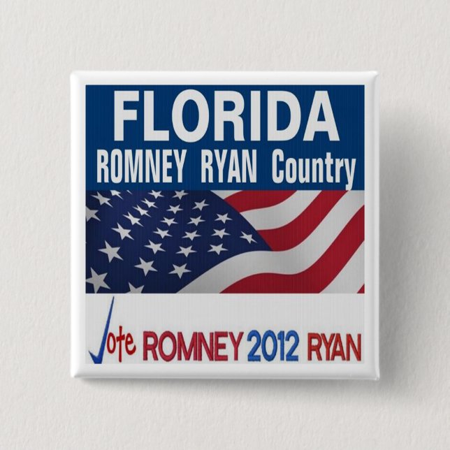 Florida ist Romney Ryan Land-Knopf Button (Vorderseite)