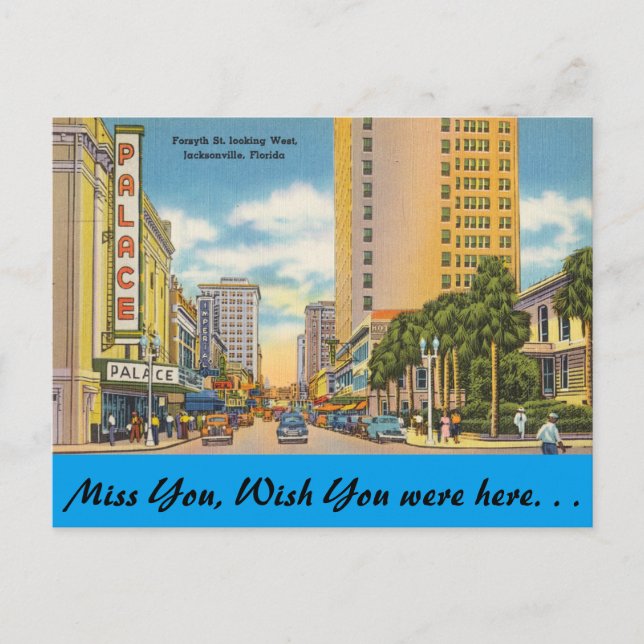 Florida, Jacksonville, Forsyth St. Postkarte (Vorderseite)
