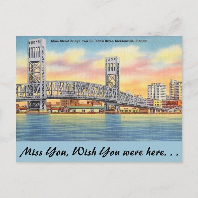 Florida, Jacksonville, Main St. Bridge Postkarte (Vorderseite)