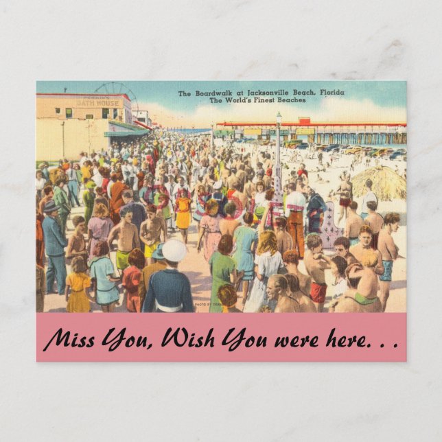 Florida, Jacksonville, Strandspaziergänge Postkarte (Vorderseite)
