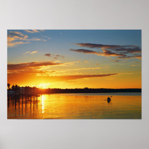 Florida-Kajakfahrer bei Sonnenuntergang Poster