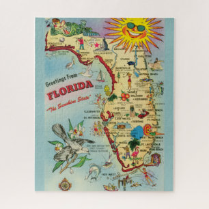 Florida Karte 16x20 Jigsaw Puzzle
