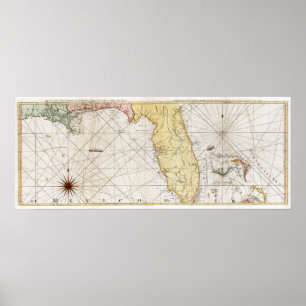 Florida-Karte 1777 Poster