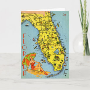 Florida-Karte Geburtstags-Grußkarte Karte