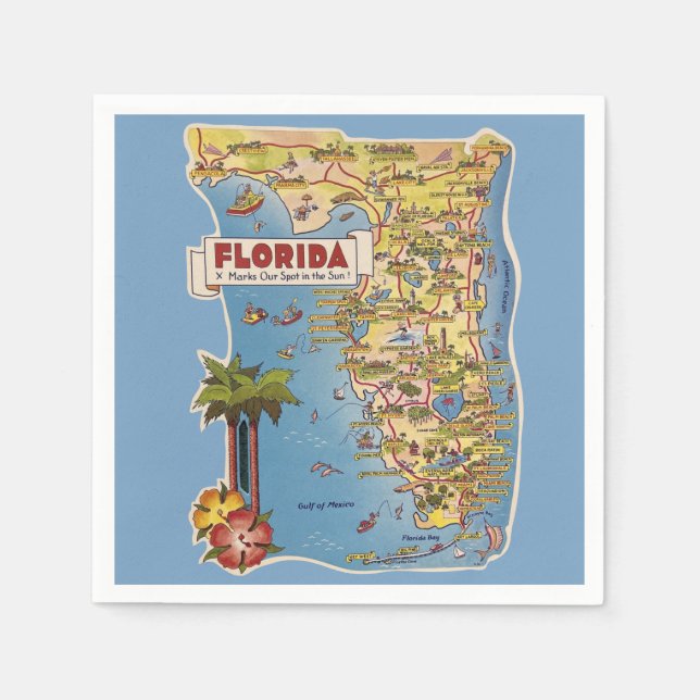 Florida-Karten-Servietten Serviette (Vorderseite)
