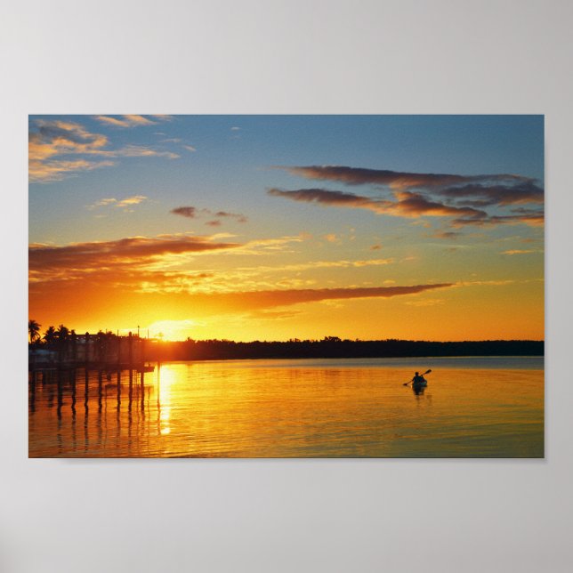 Florida Kayaker bei Sunset Poster (Vorne)
