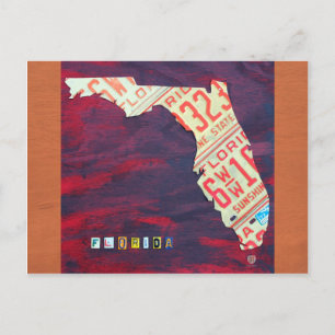 Florida-Kennzeichen-Karte Postkarte