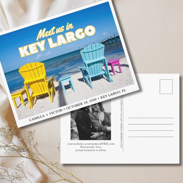 Florida Key Largo Wedding Save the Date Postcard Postkarte (Florida Key Largo Wedding Save the Date Postcard
)