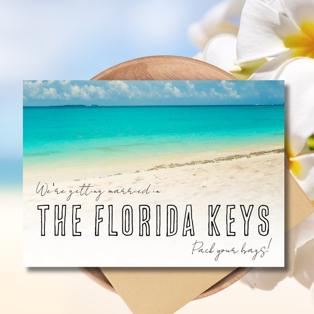 Florida Keys Beach Hochzeit Save the Date Ankündigung (Florida Keys Beach Wedding Save the Date Announcement)