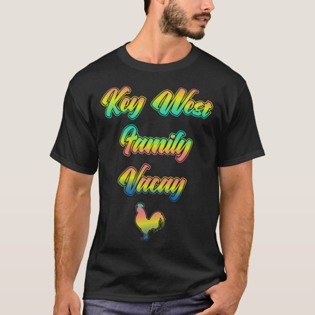 Florida Keys Family Vacation Sunset Roosters of K T-Shirt (Vorderseite)