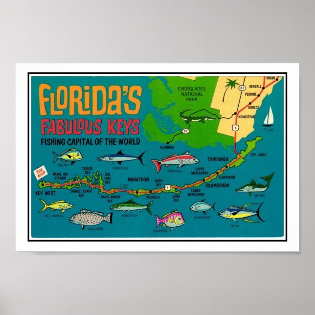 Florida Keys Fish Print Poster (Vorne)