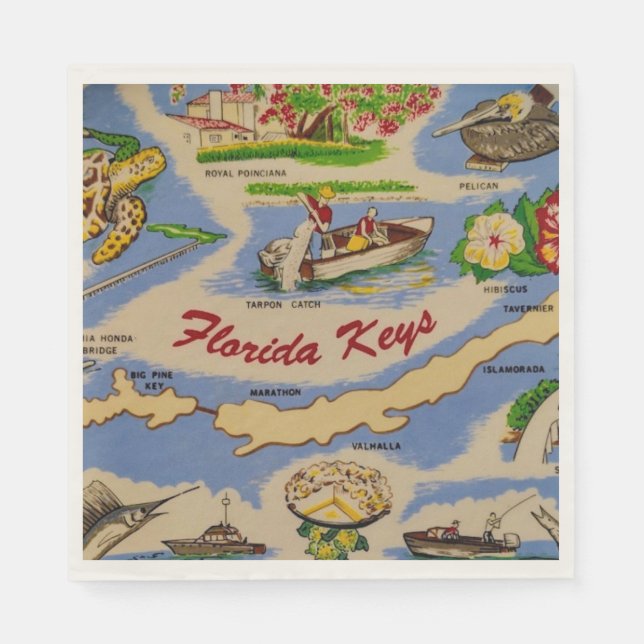 Florida Keys Fun Papier  Serviette (Vorderseite)