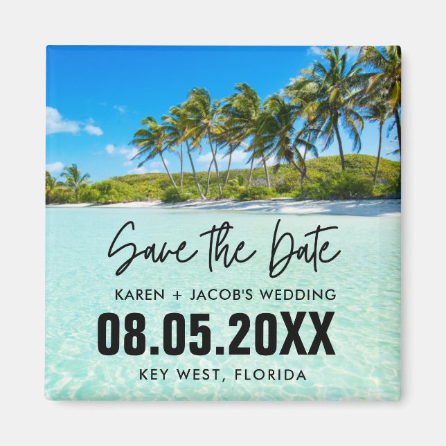 Florida Keys Hochzeit in Urlaubsort Save the Date Magnet (Vorne)