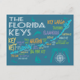 Florida Keys Karte mit farbigen Inselnamen