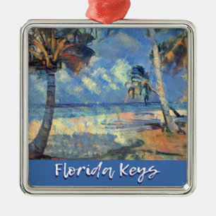 Florida Keys malte Strandszene Ornament Aus Metall