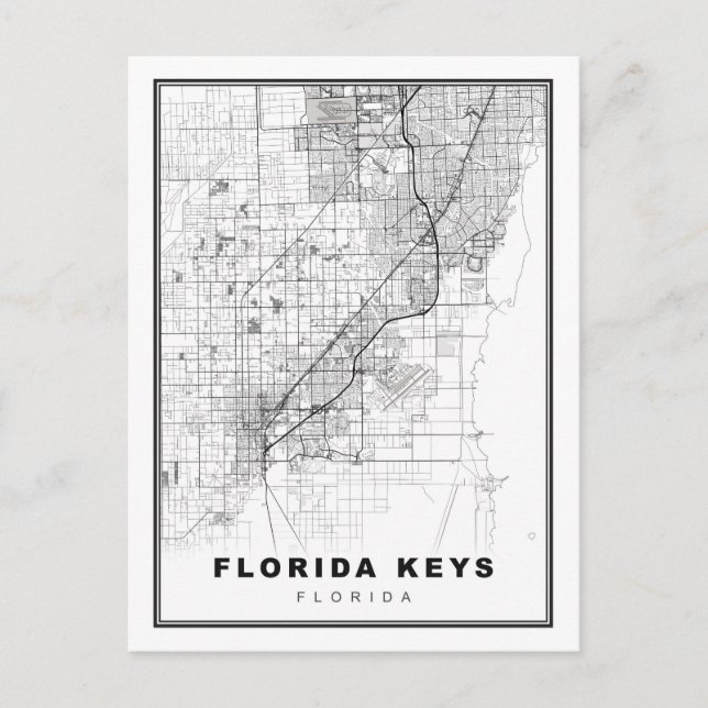 Florida Keys Map Postkarte (Vorderseite)