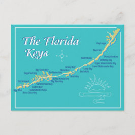 Florida Keys Map Postkarte