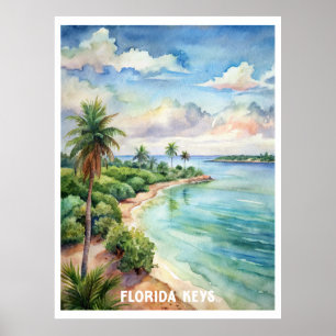 Florida Keys Nationalpark Wasserfarben Malerei Poster