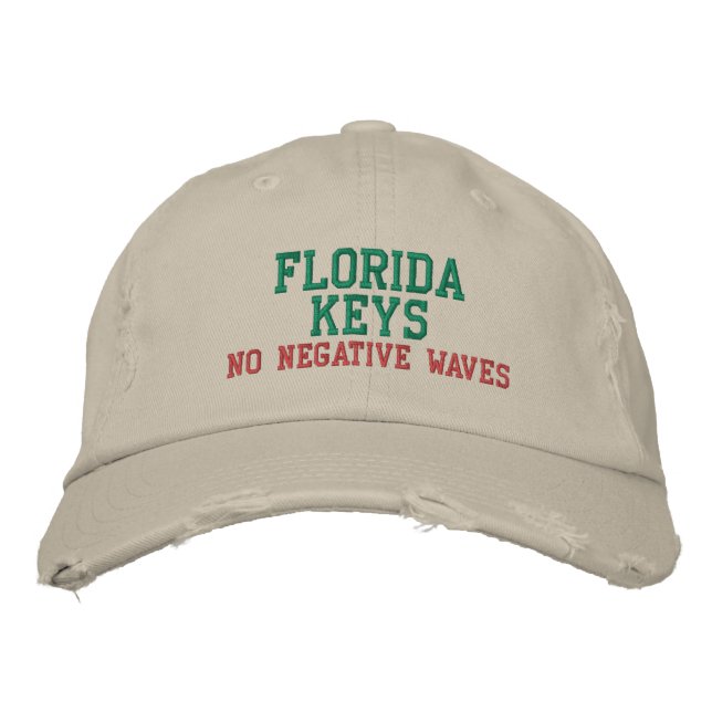 FLORIDA KEYS NO NEGATIVE WAVES HAT BESTICKTE BASEBALLKAPPE (Vorderseite)