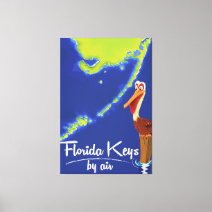 Florida Keys Pelican Vintage Reiseplakat Leinwanddruck