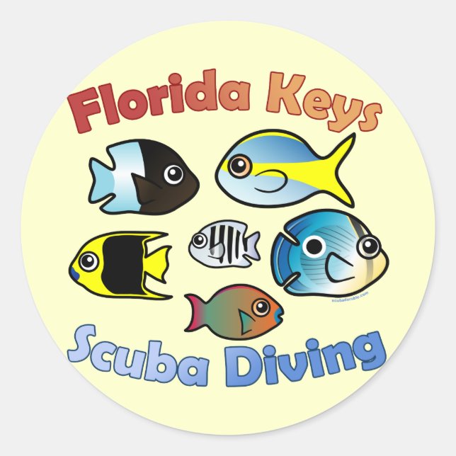 Florida Keys Scuba Diving Runder Aufkleber (Vorderseite)