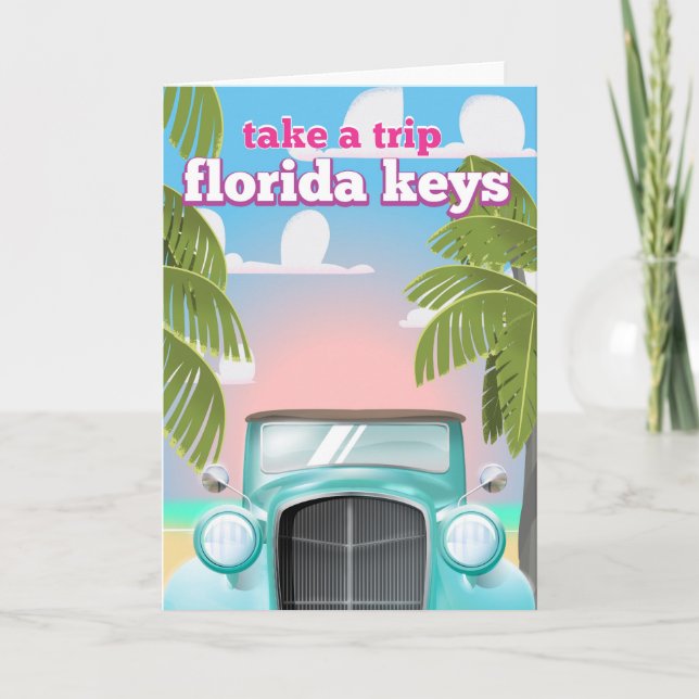 Florida Keys Travel Poster Feiertagskarte (Vorderseite)