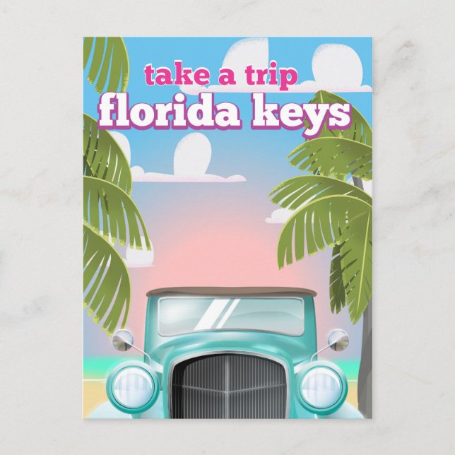 Florida Keys Travel Poster Postkarte (Vorderseite)