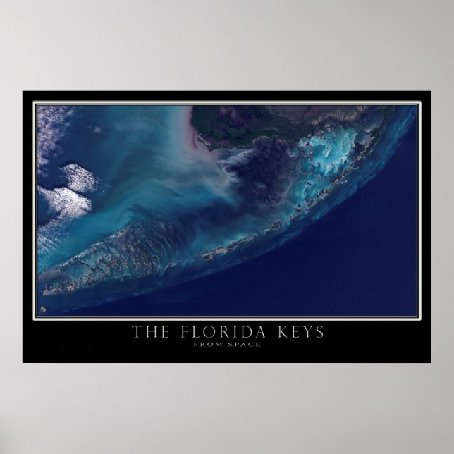 Florida Keys von Space Satellite Map Poster (Vorne)