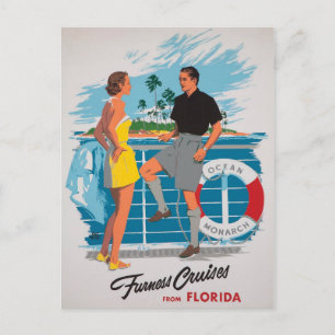 Florida Kreuzfahrten Vintage Poster wiederherstell Postkarte