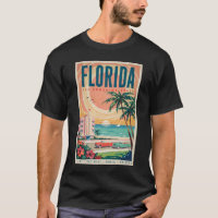 Florida-Küsten-Autos Illustration Reise Kunst Vint