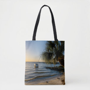 Florida Leaning Palm Tree Sunset Bag