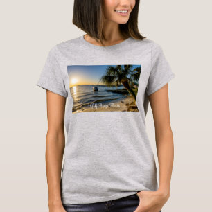 Florida Leaning Palm Tree Sunset Women's T - Shirt
