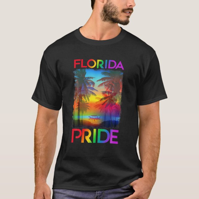 Florida LGBT Staat Gay Pride Rainbow Flag LGBTQ Pr T-Shirt (Vorderseite)