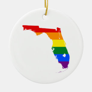 Florida LGBTQ Pride Keramik Ornament