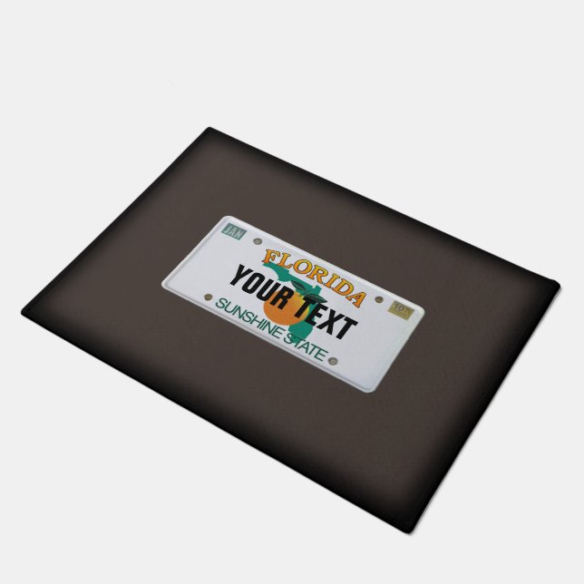 Florida License Plate Doormat (anpassbar) Fußmatte (Schrägansicht)