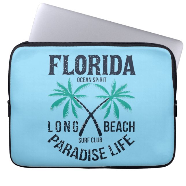 Florida Long Beach Paradies Leben Surf Club Laptopschutzhülle (Vorderseite)