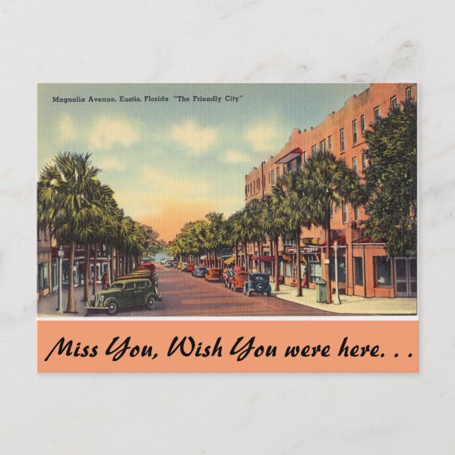 Florida, Magnolia Ave. Eustis Postkarte (Vorderseite)