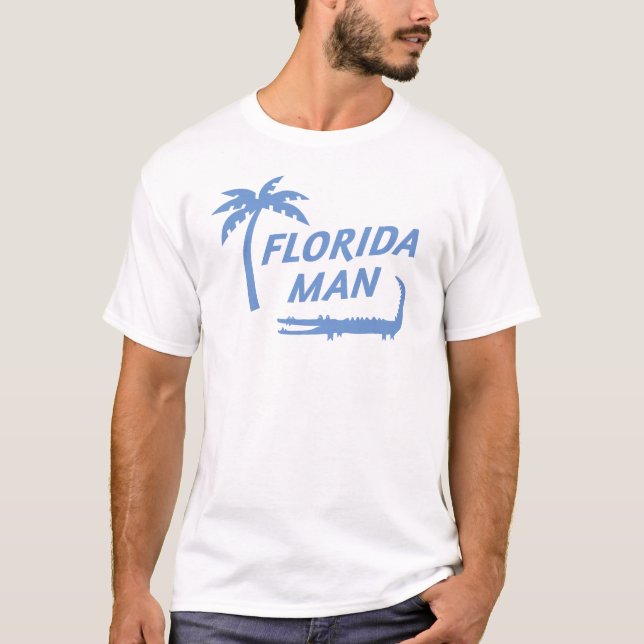 Florida Man Aligator und Palm Tree benutzerdefinie T-Shirt (Vorderseite)