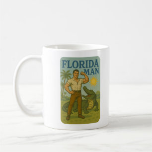Florida Man Alligator Freund Lustig Retro Küstenst Kaffeetasse