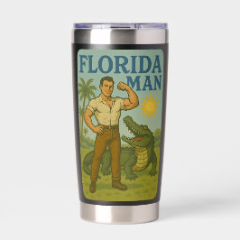 Florida Man Alligator Friend - Funny Retro Coastal Thermobecher
